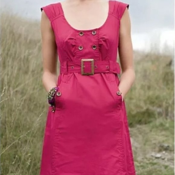 Anthropologie Dresses & Skirts - Anthropologie Red Maeve Belted Trench Dress Size 6